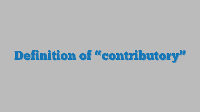 define contributory
